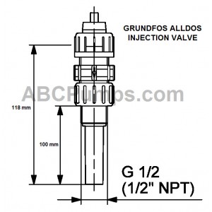 Injector - DN 8 PVDF/PTFE/PTFE 1/2 NPT. Alldos 522-4151